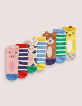 Socks 7 Pack-Multi Farm Animals
