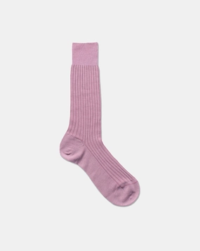 SOLID MERINO MID CALF SOCKS - PINK