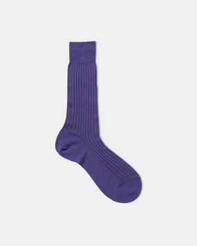 SOLID MERINO MID CALF SOCKS - PURPLE