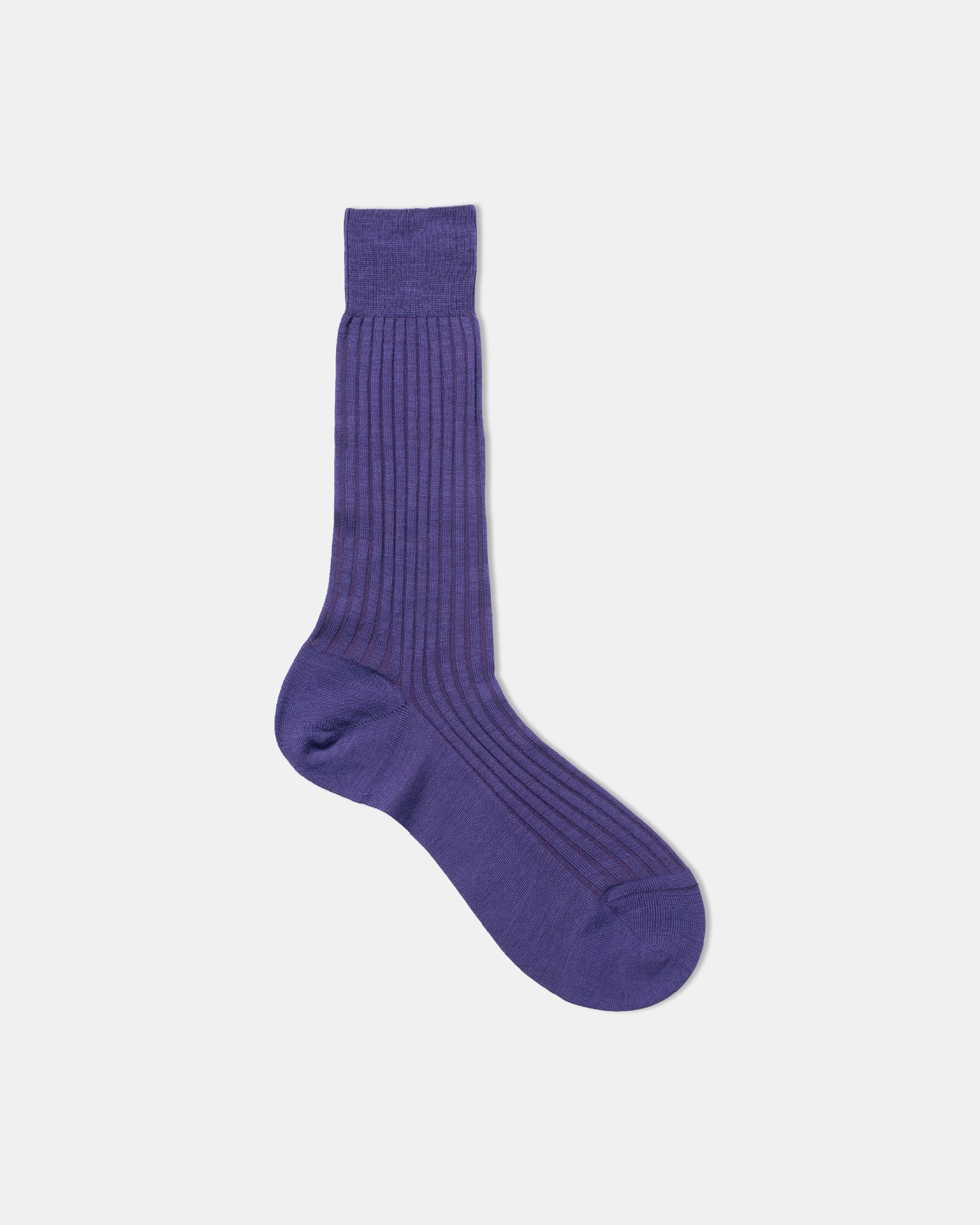 SOLID MERINO MID CALF SOCKS - PURPLE