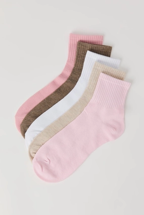 Solid Quarter Socks (5 Pack)