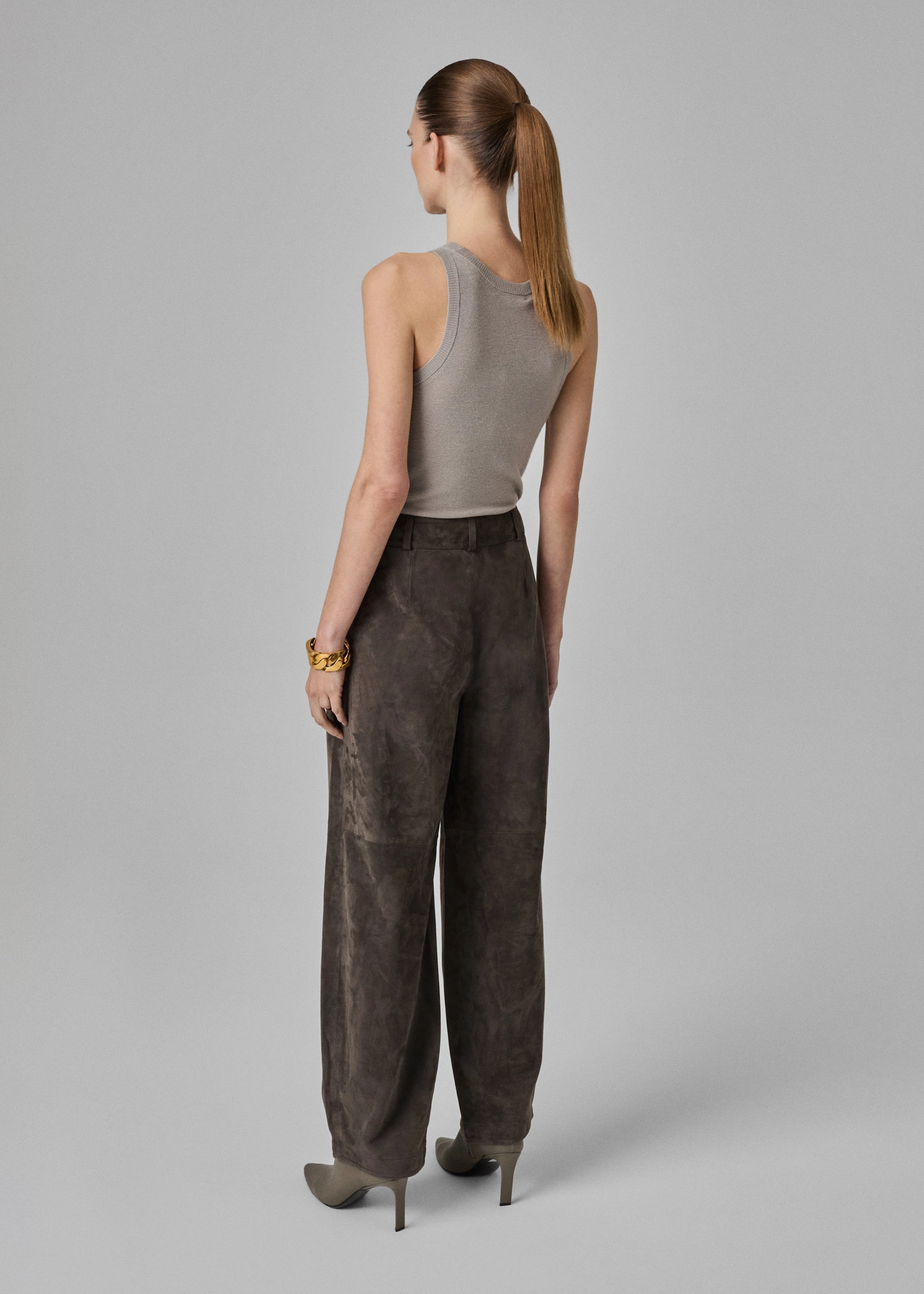 Sporty Tank in Fine Cashmere - Stone