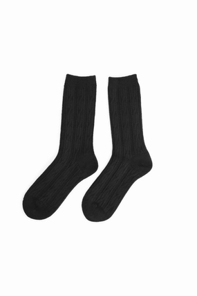 Stussy Cable Knit S Dress Socks 'Black'