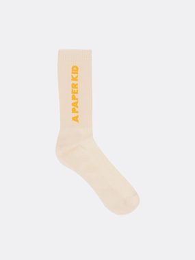 Terry Socks with Cream Logo