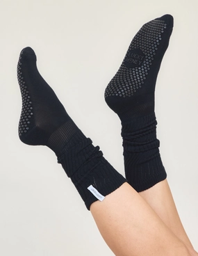The Scrunchie Grip Sock Black