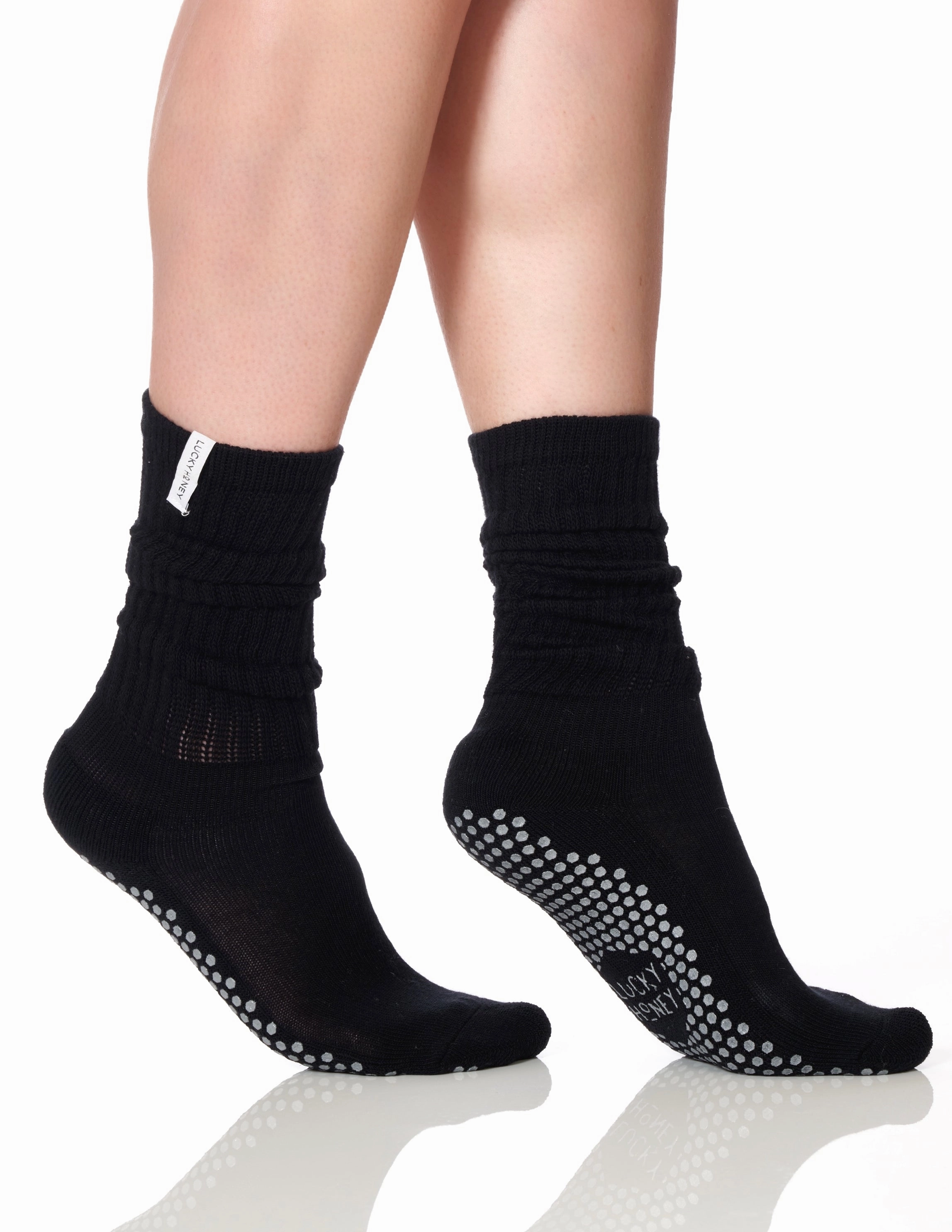 The Scrunchie Grip Sock Black