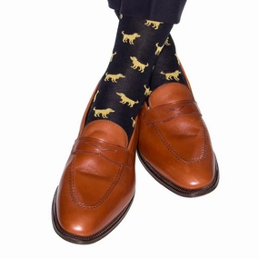 The Shirt Shop Sock - Navy & Yellow Dog