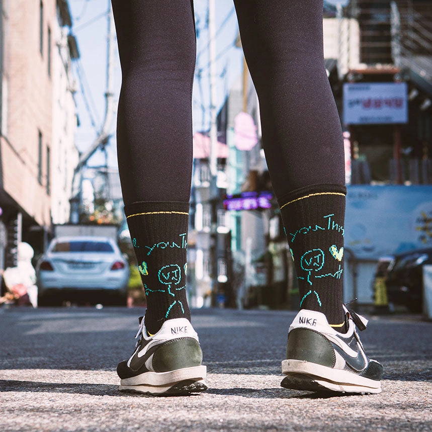 Women's Love You This Much Athletic Socks - Black