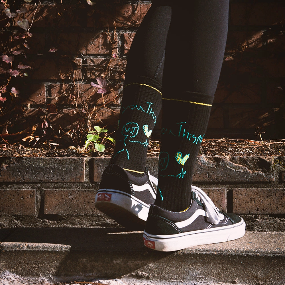 Women's Love You This Much Athletic Socks - Black