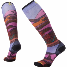 Women's Ski Floral Field Print Over The Calf Socks