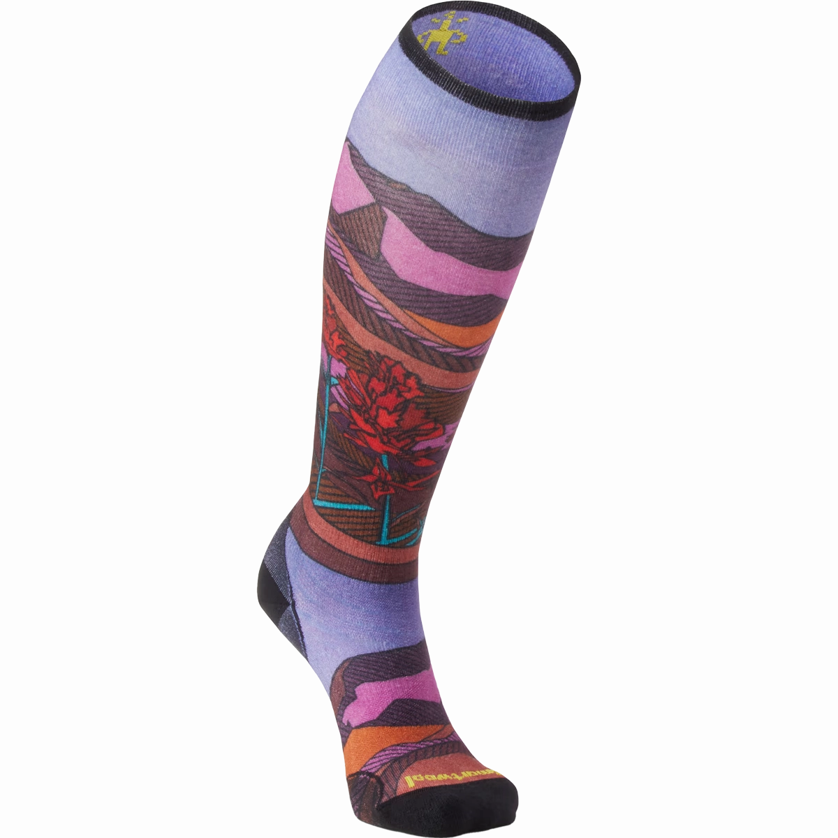 Women's Ski Floral Field Print Over The Calf Socks