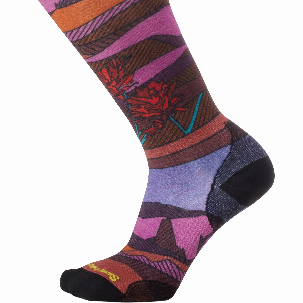 Women's Ski Floral Field Print Over The Calf Socks