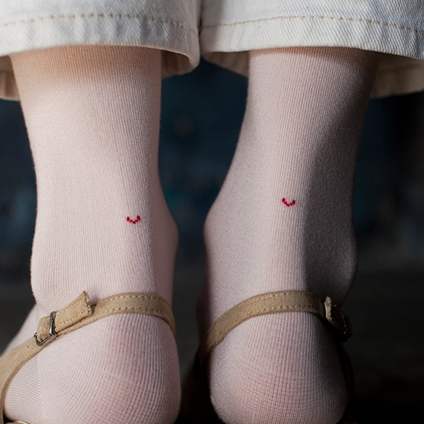 Women's Solid Love Heart Socks - Pink